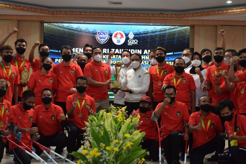Lolos Piala Dunia Sepak Bola Amputasi 2022, Menpora Amali Ucapkan Terima Kasih dan Apresiasi atas Prestasi Timnas PSAI